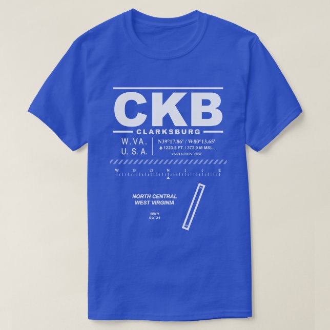 North Central Väster Virginia Airport CKB T-Shirt (Design framsida)