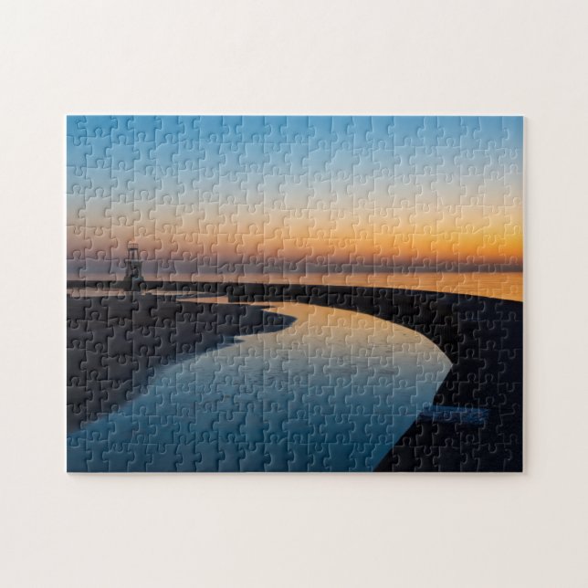 North Chicago Lighthouse Dawn Pussel (Horisontell)