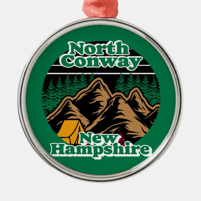 North Conway,New Hampshire Julgransprydnad Metall (Framsidan)