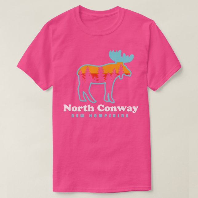 North Conway New Hampshire Moose Mountains T Shirt (Design framsida)