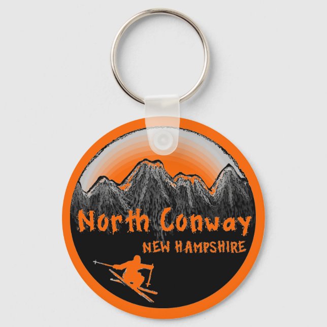 North Conway New Hampshire skier Nyckelring (Framsida)