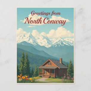 North Conway, New Hampshire – Vita bergen Vykort