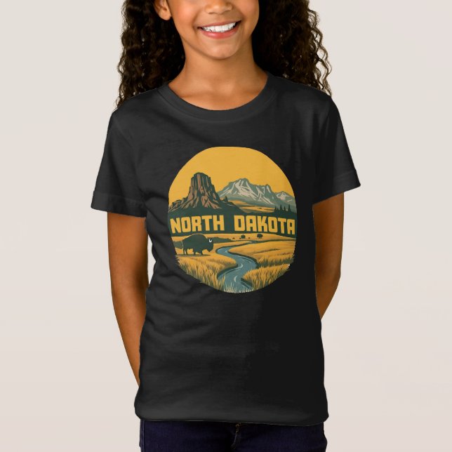 North Dakota Amerikas förenta stater T Shirt (Framsida)