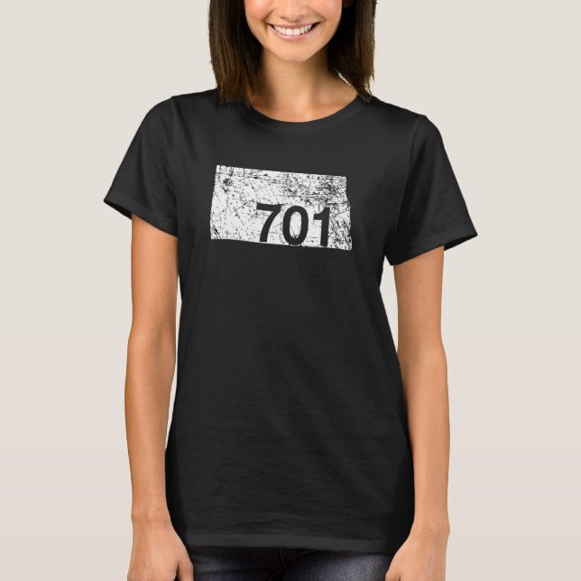 North Dakota Area Code 701 Hometown Souvenir Gift T Shirt (Framsida)