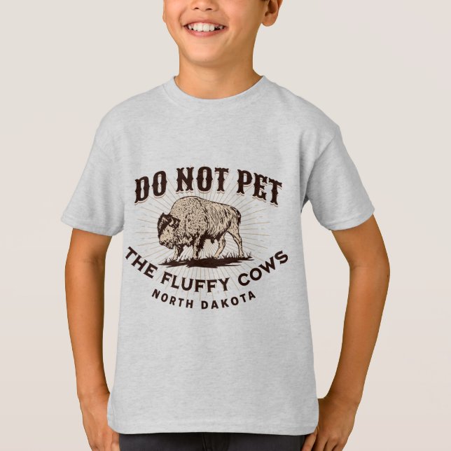North Dakota äter inte fluffy Cows Bison T Shirt (Framsida)