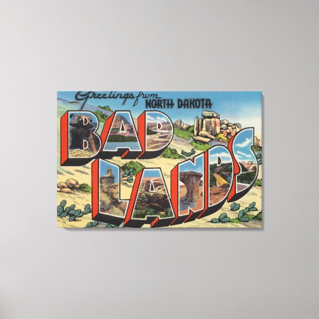North Dakota - Badlands - Large Brev Scenes Canvastryck (Framsida)