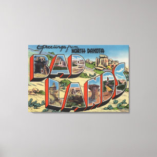 North Dakota - Badlands - Large Brev Scenes Canvastryck