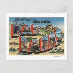 North Dakota - Badlands - Large Brev Scenes Vykort