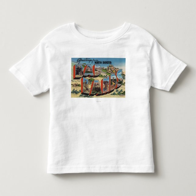 North Dakota - Badlands - stora brevplatser T Shirt (Framsida)
