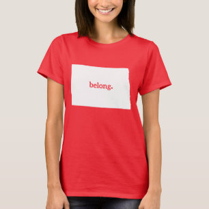 North Dakota Belong-staten Karta T Shirt