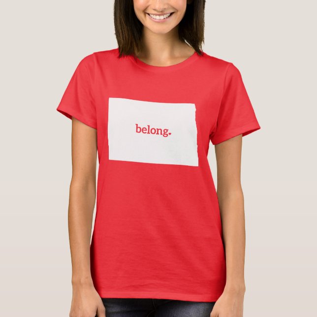 North Dakota Belong-staten Karta T Shirt (Framsida)