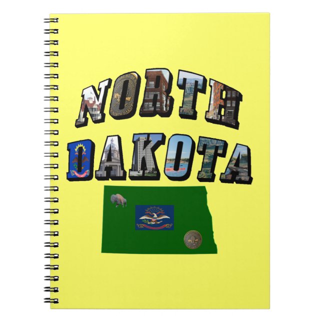 North Dakota Bild Text Anteckningsbok (Framsidan)