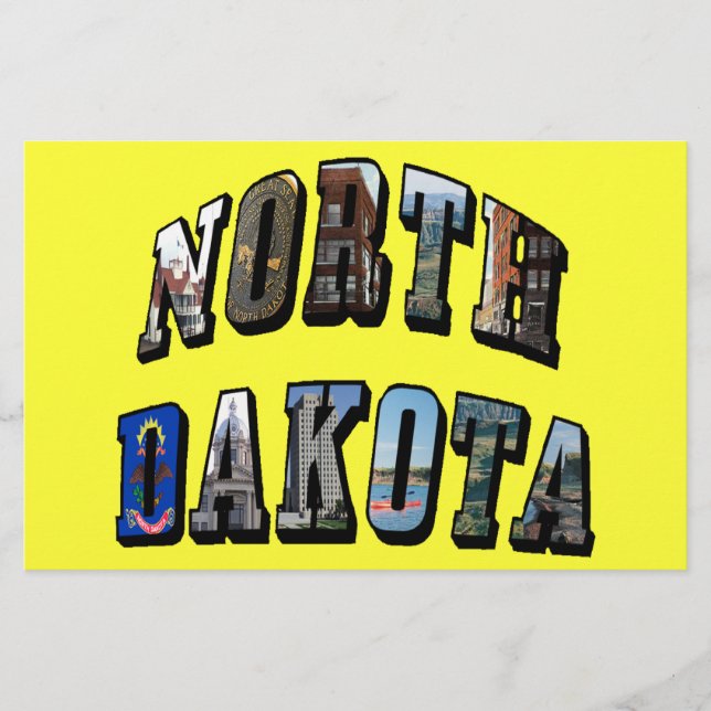 North Dakota Bild Text Brevpapper (Framsida)