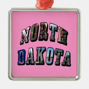 North Dakota Bild Text Julgransprydnad Metall