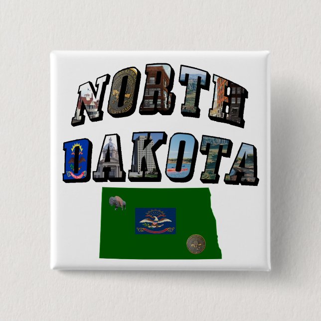 North Dakota Bild Text Knapp (Framsida)