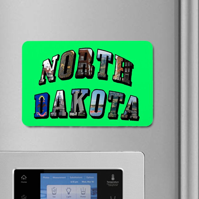 North Dakota Bild Text Magnet (Skapare uppladdad)