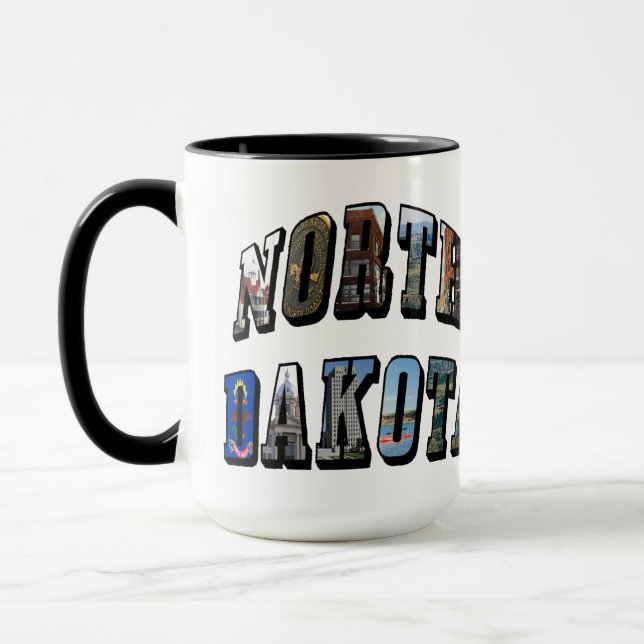 North Dakota Bild Text Mugg (Vänster)