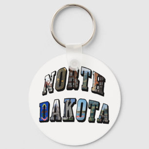 North Dakota Bild Text Nyckelring