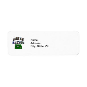 North Dakota Bild Text Returadress Etikett