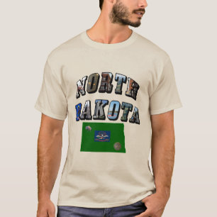 North Dakota Bild Text T Shirt