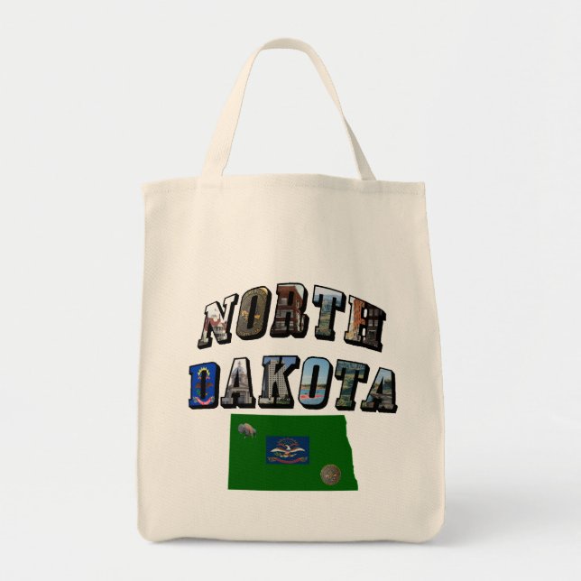 North Dakota Bild Text Tygkasse (Framsidan)