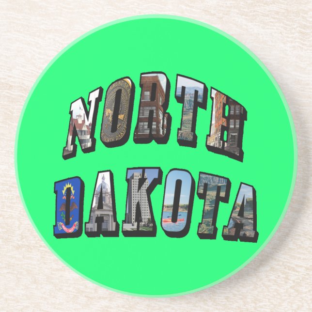 North Dakota Bild Text Underlägg Sandsten (Framsidan)
