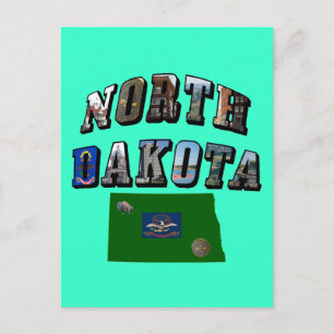 North Dakota Bild Text Vykort
