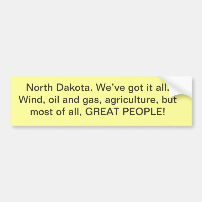 North Dakota bildekal (Framsidan)