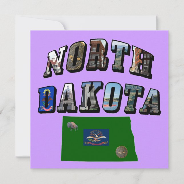 North Dakota Bildtext Inbjudningar (Framsida)