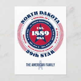 North Dakota, Bismarck, ND, Patriotic, Monogram Vykort
