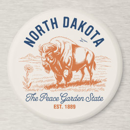 North Dakota Bison | The Peace Garden State Magnet