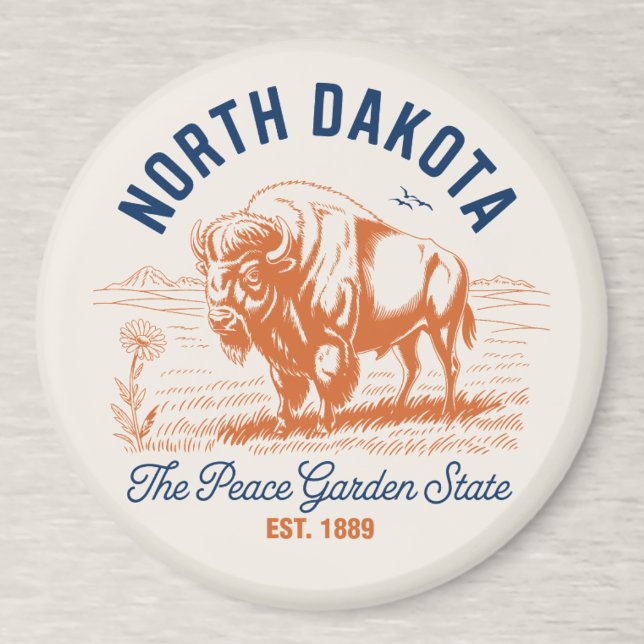North Dakota Bison | The Peace Garden State Magnet (Skapare uppladdad)