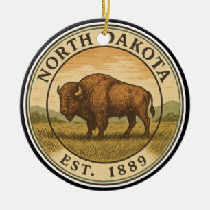 North Dakota Buffalo-firande juldekoration
