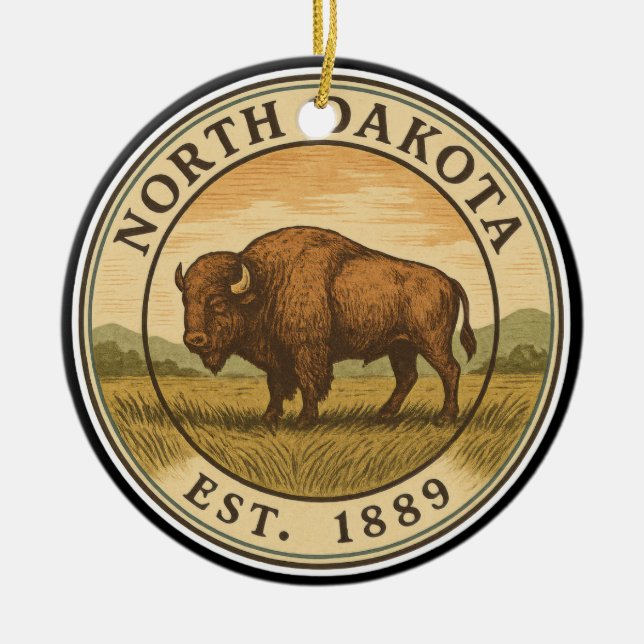 North Dakota  Buffalo-firande juldekoration (Framsidan)