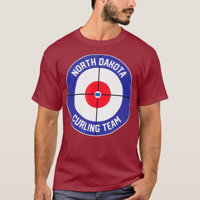 North Dakota Curling Team Sweep Sten ND State T Shirt (Framsida)