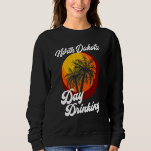 North Dakota Dag Dricka Retro Strand Sommar Familj T Shirt