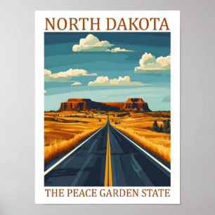 North Dakota, delstaten Peace Garden USA Travel Poster