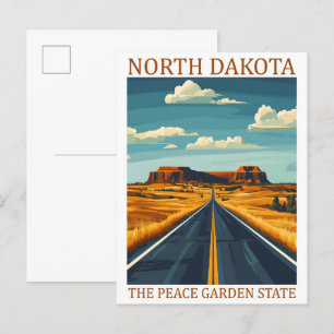North Dakota, delstaten Peace Garden USA Travel Vykort