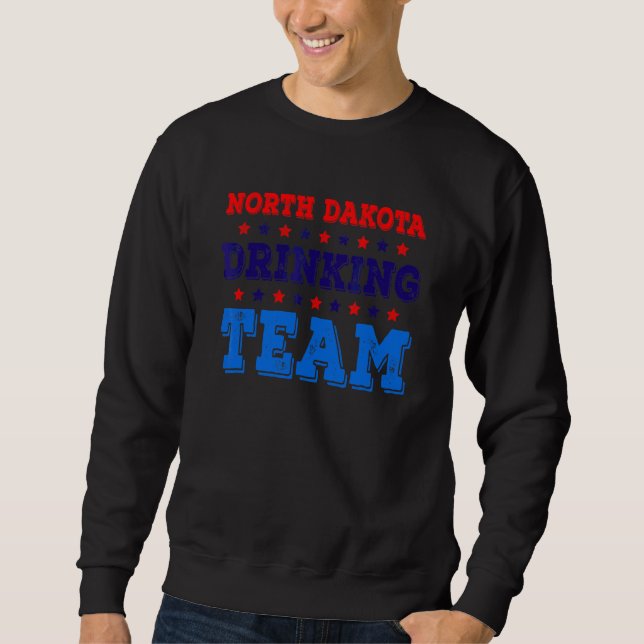 North Dakota Drickande Team Stat Stolt   Öl Dric Lång Ärmad Tröja (Framsida)