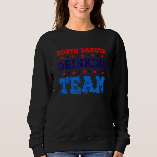 North Dakota Drickande Team Stat Stolt   Öl Dric T Shirt (Framsida)