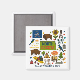 North Dakota Family Trip Keepsake Personalized Magnet