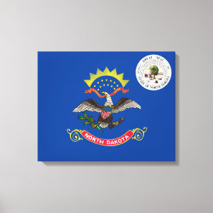 North Dakota flagga Canvastryck