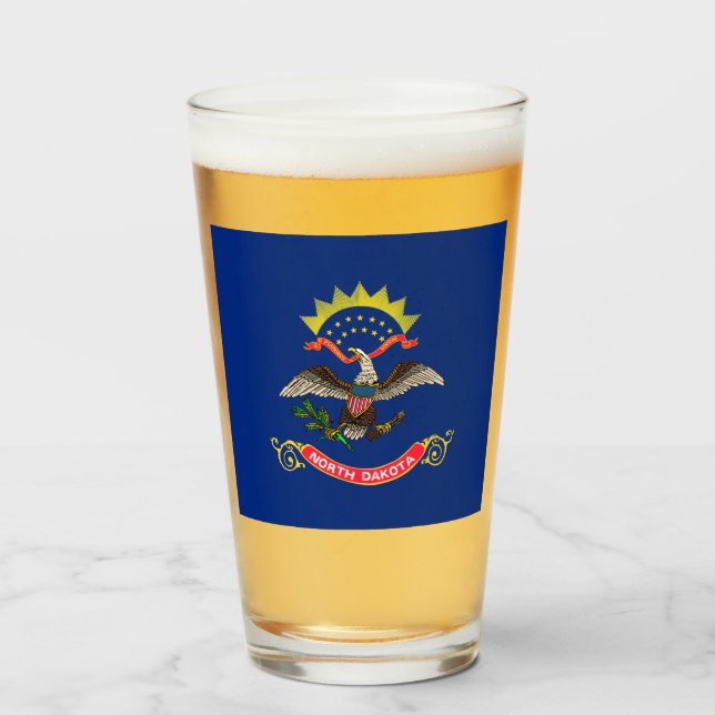 North Dakota flagga Glaskopp (Framsida fylld)