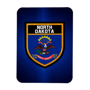 North Dakota Flagga Magnet