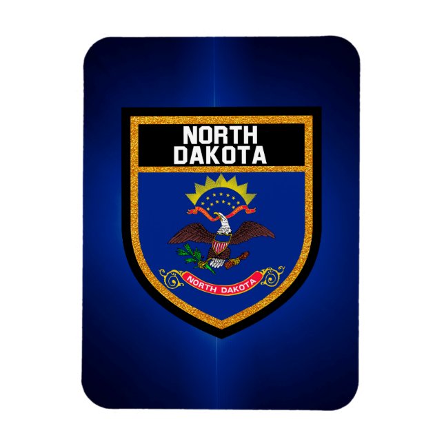 North Dakota Flagga Magnet (Vertikal)