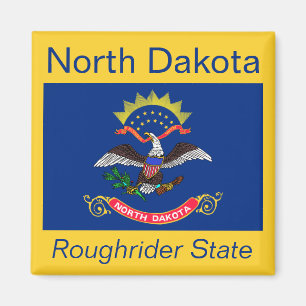 North Dakota Flagga Magnet