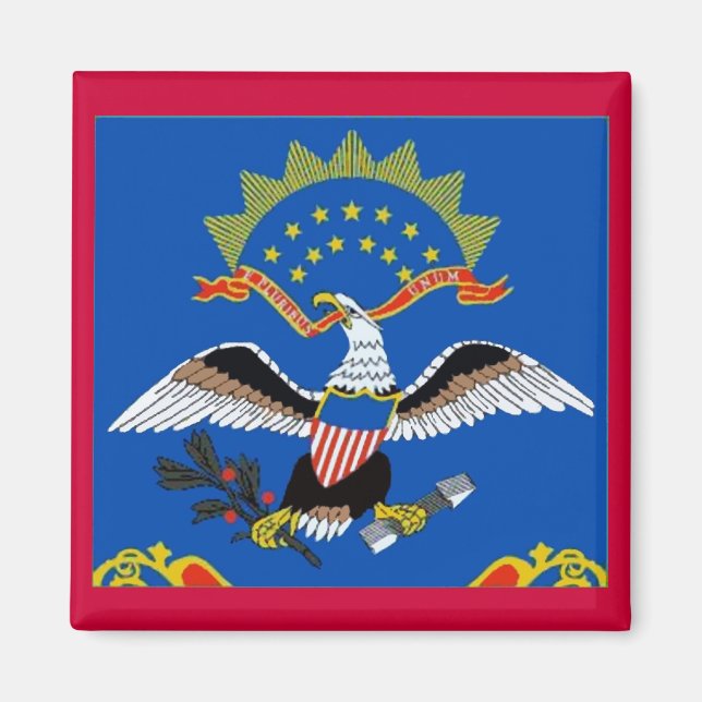 North Dakota Flagga Magnet (Framsidan)