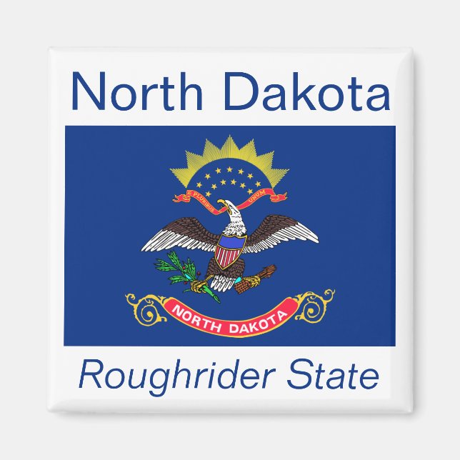North Dakota Flagga Magnet (Framsidan)