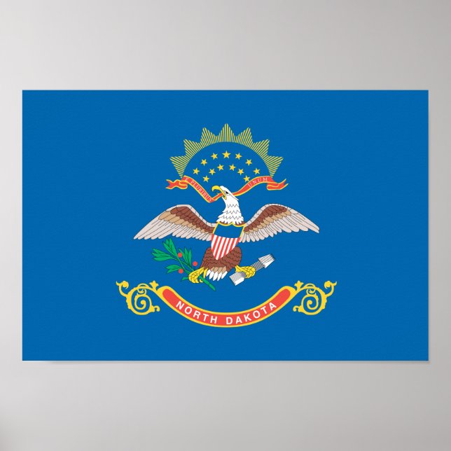 NORTH DAKOTA Flagga Mönster Poster (Framsidan)