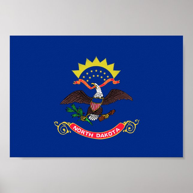 North Dakota Flagga Poster (Framsidan)